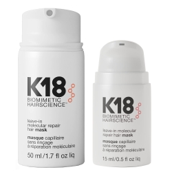 K18 Leave-In Repair Hair Mask, 4-Minute Speed Treatment, (1 of each 50ml & 15ml)