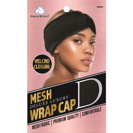 Dream World Mesh Wrap Cap Velcro Black DRE121